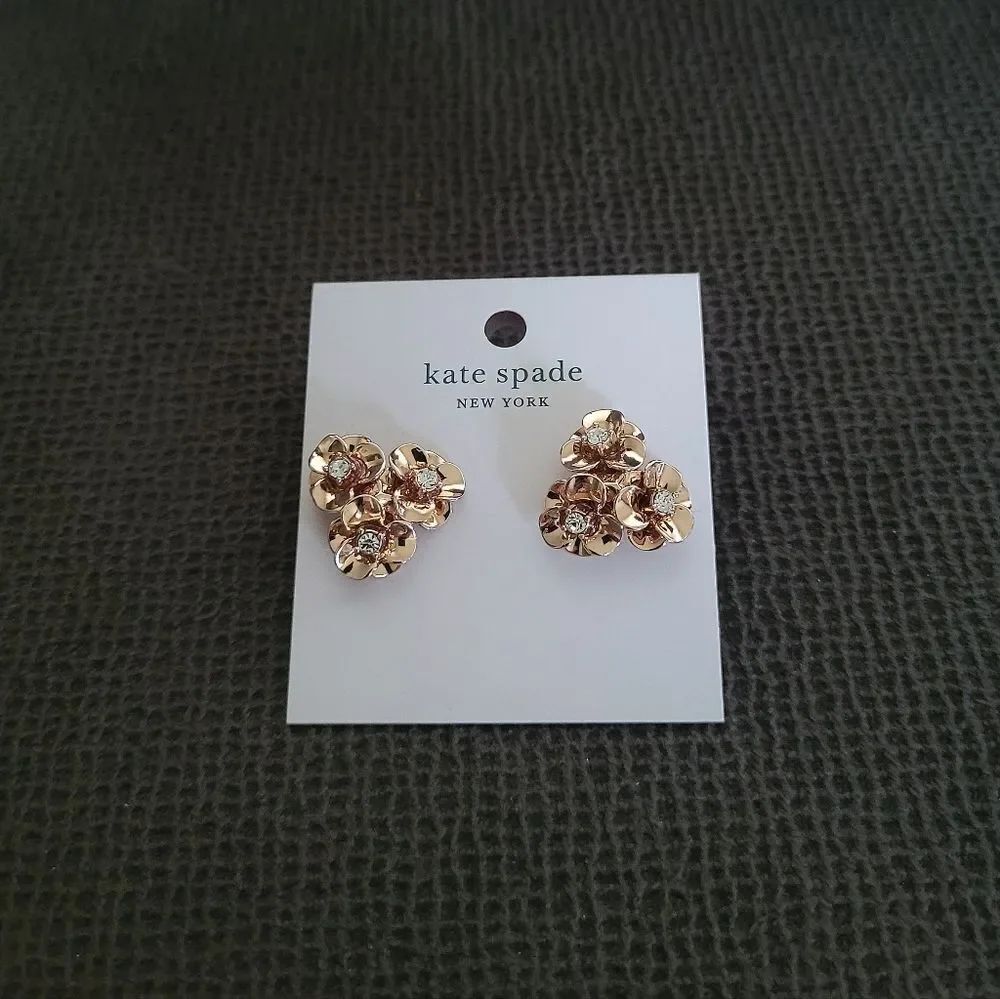 Kate Spade♠ "Shine On" Floral🌸 Cluster Earrings - Picture 13 of 16